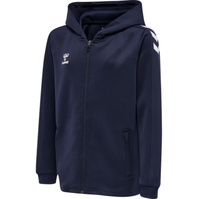 hummel Sport-Kapuzenjacke hmlCORE XK Poly Zip Hood Sweat (Polyester-Sweatstoff) mit Kapuze marineblau Kinder