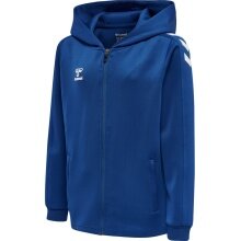 hummel Sport-Kapuzenjacke hmlCORE XK Poly Zip Hood Sweat (Polyester-Sweatstoff) mit Kapuze dunkelblau Kinder