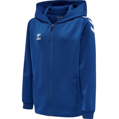 hummel Sport-Kapuzenjacke hmlCORE XK Poly Zip Hood Sweat (Polyester-Sweatstoff) mit Kapuze dunkelblau Kinder