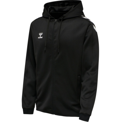 hummel Sport-Kapuzenjacke hmlCORE XK Poly Zip Hood Sweat (Polyester-Sweatstoff) mit Kapuze schwarz Herren