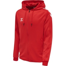 hummel Sport-Kapuzenjacke hmlCORE XK Poly Zip Hood Sweat (Polyester-Sweatstoff) mit Kapuze rot Herren