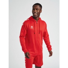 hummel Sport-Kapuzenjacke hmlCORE XK Poly Zip Hood Sweat (Polyester-Sweatstoff) mit Kapuze rot Herren