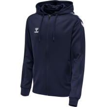 hummel Sport-Kapuzenjacke hmlCORE XK Poly Zip Hood Sweat (Polyester-Sweatstoff) mit Kapuze marineblau Herren