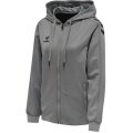 hummel Sport-Kapuzenjacke hmlCORE XK Poly Zip Hood Sweat (Polyester-Sweatstoff) mit Kapuze grau Damen