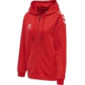 hummel Sport-Kapuzenjacke hmlCORE XK Poly Zip Hood Sweat (Polyester-Sweatstoff) mit Kapuze rot Damen