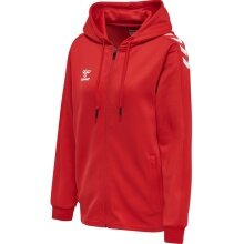 hummel Sport-Kapuzenjacke hmlCORE XK Poly Zip Hood Sweat (Polyester-Sweatstoff) mit Kapuze rot Damen