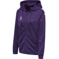 hummel Sport-Kapuzenjacke hmlCORE XK Poly Zip Hood Sweat (Polyester-Sweatstoff) mit Kapuze violett/weiss Damen