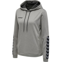 hummel Sport-Kapuzenpullover hmlAUTHENTIC Poly Hoodie (gestrickter Polyester) mit Kapuze grau Damen