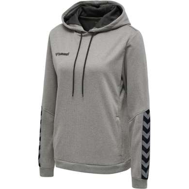 hummel Sport-Kapuzenpullover hmlAUTHENTIC Poly Hoodie (gestrickter Polyester) mit Kapuze grau Damen