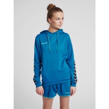 hummel Sport-Kapuzenpullover hmlAUTHENTIC Poly Hoodie (gestrickter Polyester) mit Kapuze tealblau Damen