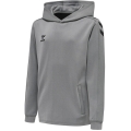 hummel Sport-Kapuzenpullover hmlCORE XK Poly Sweat Hoodie (Polyester-Sweatstoff) mit Kapuze grau Kinder