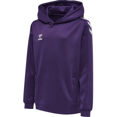 hummel Sport-Kapuzenpullover hmlCORE XK Poly Sweat Hoodie (Polyester-Sweatstoff) mit Kapuze violett/weiss Kinder