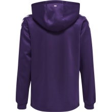 hummel Sport-Kapuzenpullover hmlCORE XK Poly Sweat Hoodie (Polyester-Sweatstoff) mit Kapuze violett/weiss Kinder