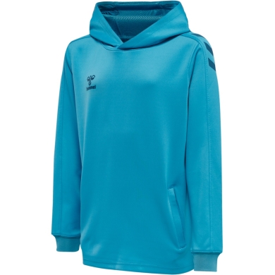 hummel Sport-Kapuzenpullover hmlCORE XK Poly Sweat Hoodie (Polyester-Sweatstoff) mit Kapuze blau Kinder