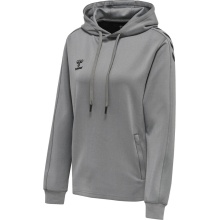 hummel Sport-Kapuzenpullover hmlCORE XK Poly Sweat Hoodie (Polyester-Sweatstoff) mit Kapuze grau Damen