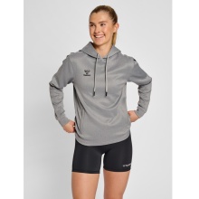 hummel Sport-Kapuzenpullover hmlCORE XK Poly Sweat Hoodie (Polyester-Sweatstoff) mit Kapuze grau Damen