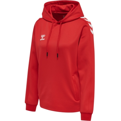 hummel Sport-Kapuzenpullover hmlCORE XK Poly Sweat Hoodie (Polyester-Sweatstoff) mit Kapuze rot Damen