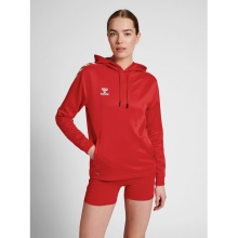 hummel Sport-Kapuzenpullover hmlCORE XK Poly Sweat Hoodie (Polyester-Sweatstoff) mit Kapuze rot Damen