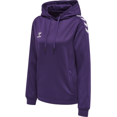 hummel Sport-Kapuzenpullover hmlCORE XK Poly Sweat Hoodie (Polyester-Sweatstoff) mit Kapuze violett/weiss Damen