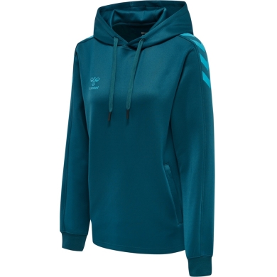 hummel Sport-Kapuzenpullover hmlCORE XK Poly Sweat Hoodie (Polyester-Sweatstoff) mit Kapuze coralblau Damen