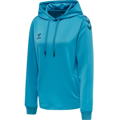 hummel Sport-Kapuzenpullover hmlCORE XK Poly Sweat Hoodie (Polyester-Sweatstoff) mit Kapuze blau Damen