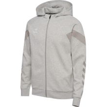 hummel Kapuzenpullover hmlTRAVEL Full-Zip Hoodie (weicher Sweatstoff) hellgrau Herren