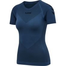 hummel Funktionsunterwäsche Kurzarmshirt Seamless Rundhals nahtlos denimblau Damen