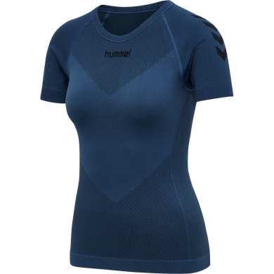 hummel Funktionsunterwäsche Kurzarmshirt Seamless Rundhals nahtlos denimblau Damen