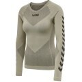 hummel Funktionsunterwäsche Langarmshirt Seamless Rundhals nahtlos grau Damen