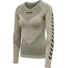 hummel Funktionsunterwäsche Langarmshirt Seamless Rundhals nahtlos grau Damen