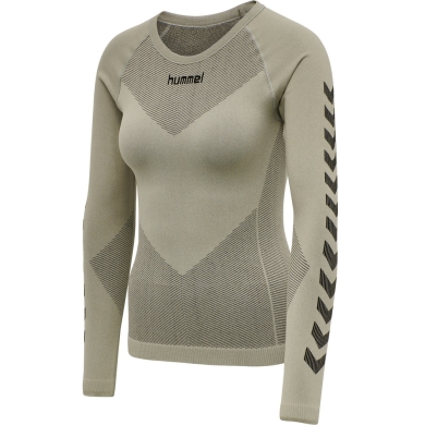 hummel Funktionsunterwäsche Langarmshirt Seamless Rundhals nahtlos grau Damen