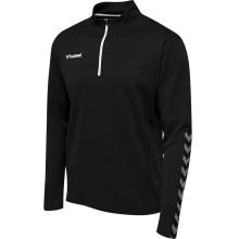 hummel Sport-Langarmshirt hmlAUTHENTIC Half-Zip Sweatshirt (gestricktem Polyester) schwarz/weiss Herren