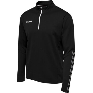 hummel Sport-Langarmshirt hmlAUTHENTIC Half-Zip Sweatshirt (gestricktem Polyester) schwarz/weiss Herren