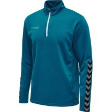 hummel Sport-Langarmshirt hmlAUTHENTIC Half-Zip Sweatshirt (gestricktem Polyester) tealblau Herren