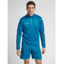 hummel Sport-Langarmshirt hmlAUTHENTIC Half-Zip Sweatshirt (gestricktem Polyester) tealblau Herren