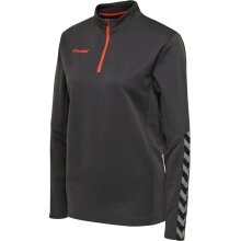 hummel Sport-Langarmshirt hmlAUTHENTIC Half-Zip Sweatshirt (gestricktem Polyester) asphaltgrau Damen