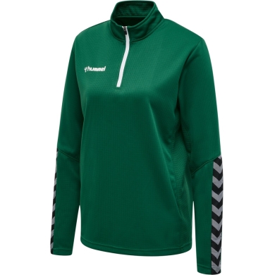 hummel Sport-Langarmshirt hmlAUTHENTIC Half-Zip Sweatshirt (gestricktem Polyester) dunkelgrün Damen