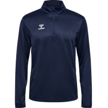 hummel Sport-Langarmshirt hmlESSENTIAL Half-Zip (angenehmes Tragegefühl) marineblau Herren