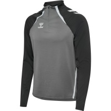 hummel Langarmshirt hmlLEAD 2.0 Half Zip (rec. Polyester, hohe Atmungsaktivität) grau/schwarz Herren