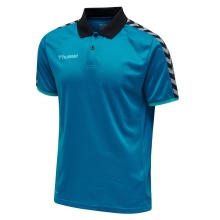 hummel Sport-Polo hmlAUTHENTIC Functional (weicher Jerseystoff) Kurzarm tealblau Herren