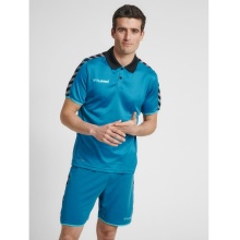 hummel Sport-Polo hmlAUTHENTIC Functional (weicher Jerseystoff) Kurzarm tealblau Herren