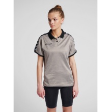 hummel Sport-Polo hmlAUTHENTIC Functional (weicher Jerseystoff) Kurzarm grau Damen