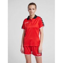 hummel Sport-Polo hmlAUTHENTIC Functional (weicher Jerseystoff) Kurzarm rot Damen