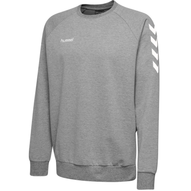 hummel Pullover Basic hmlGO Cotton Sweatshirt (Baumwolle) grau Kinder