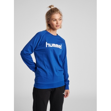 hummel Pullover Basic hmlGO Cotton Sweatshirt Big Logo (Baumwolle) dunkelblau Damen