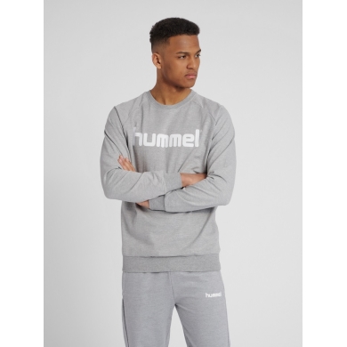 hummel Pullover Basic hmlGO Cotton Sweatshirt Big Logo (Baumwolle) grau Herren