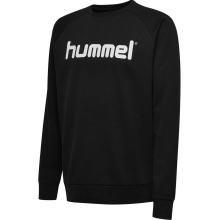 hummel Pullover Basic hmlGO Cotton Sweatshirt Big Logo (Baumwolle) schwarz Kinder