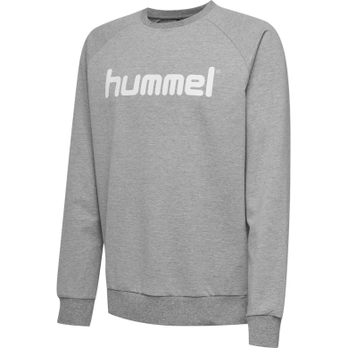 hummel Pullover Basic hmlGO Cotton Sweatshirt Big Logo (Baumwolle) grau Kinder