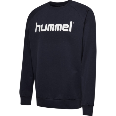 hummel Pullover Basic hmlGO Cotton Sweatshirt Big Logo (Baumwolle) marineblau Kinder