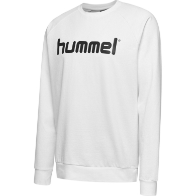 hummel Pullover Basic hmlGO Cotton Sweatshirt Big Logo (Baumwolle) weiss Kinder